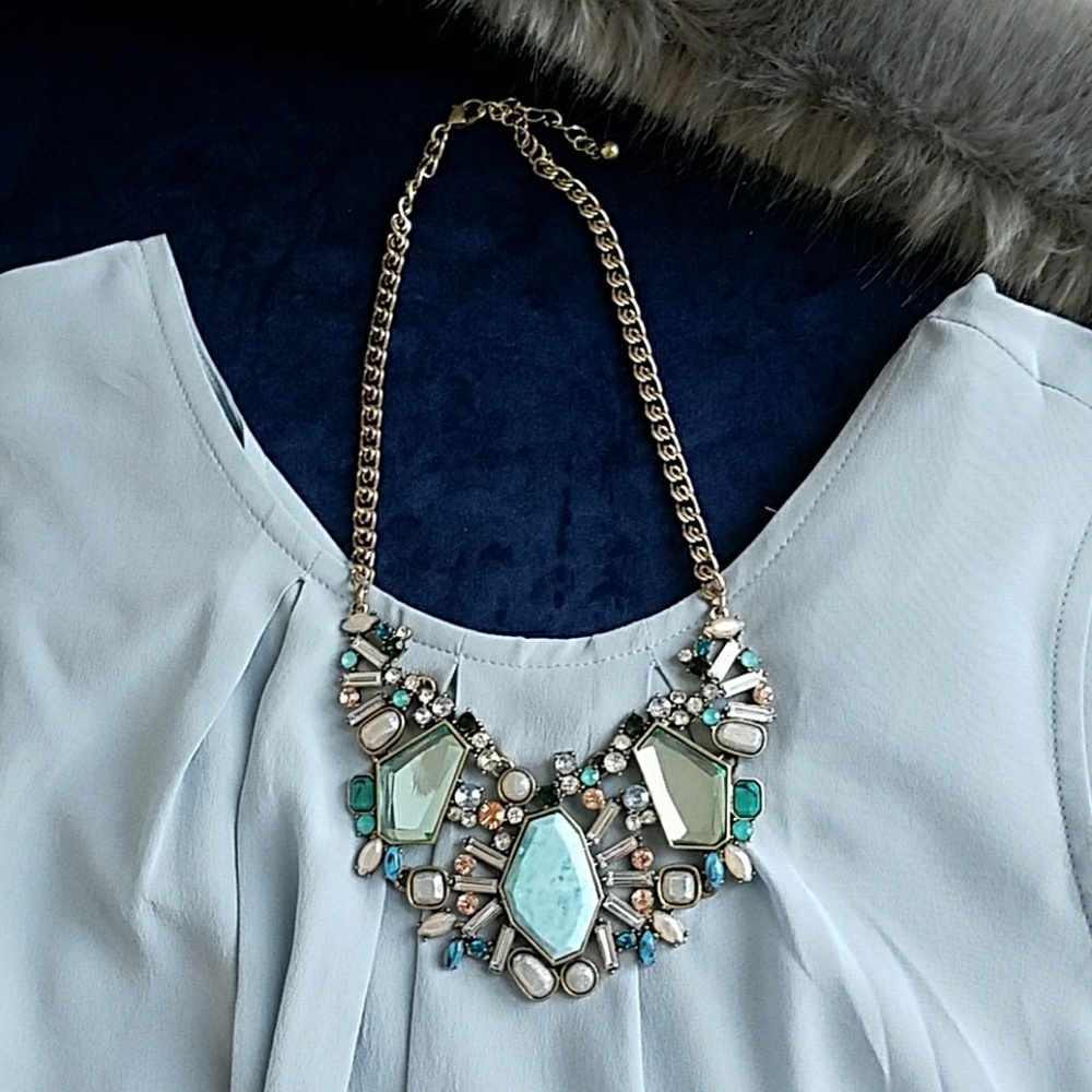 Aquamarine statement necklace